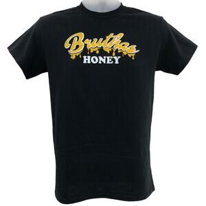 Gildan (S) Unisex Black Dryblend Graphic Bruthas Honey Honeypot Tee T-shirt Top